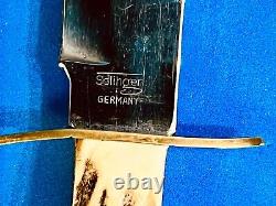 Vintage Hoffritz Stag Handled Original Bowie Knife Solingen Germany Anton Wingen