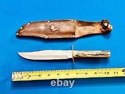 Vintage Hoffritz Stag Handled Original Bowie Knife Solingen Germany Anton Wingen