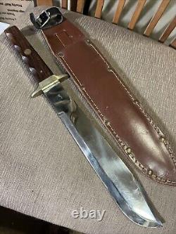 Vintage, Huge, Bowie, Cox Co, BowiSheffield Eng, Wood Handle, Orig. Sheath