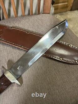 Vintage, Huge, Bowie, Cox Co, BowiSheffield Eng, Wood Handle, Orig. Sheath