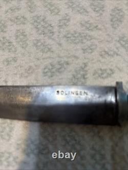Vintage Hunting Knife Fixed Blade 10 In Made In Solengen Germany Beautiful