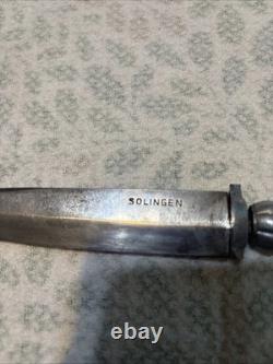 Vintage Hunting Knife Fixed Blade 10 In Made In Solengen Germany Beautiful