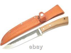 Vintage IC. Cut Prototype Seki Japan 11 Wood Fixed Damascus Blade Hunting Knife