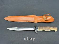 Vintage INOX Bowie Stag Fixed Blade Knife withSheath