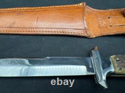 Vintage INOX Bowie Stag Fixed Blade Knife withSheath