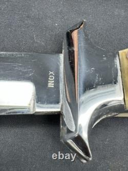 Vintage INOX Bowie Stag Fixed Blade Knife withSheath