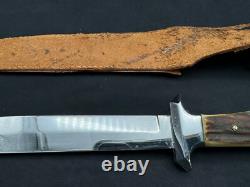 Vintage INOX Bowie Stag Fixed Blade Knife withSheath