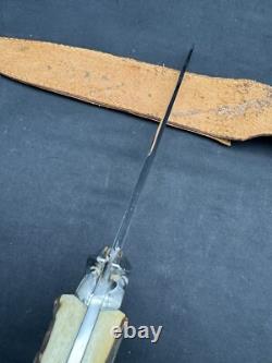 Vintage INOX Bowie Stag Fixed Blade Knife withSheath