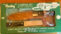 Vintage Imperial USA Ka77 Husky Camping Hunting Survival Knife/ Axe W Leather