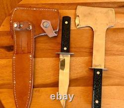 Vintage Imperial USA Ka77 Husky Camping Hunting Survival Knife/ Axe W Leather