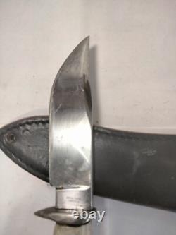 Vintage Indian Ridge Sheffield England Stag Handle Fixed Blade Hunting Knife