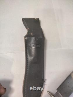 Vintage Indian Ridge Sheffield England Stag Handle Fixed Blade Hunting Knife