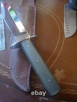 Vintage Itailian Knife Old Hefty XL Bowie Germany case hunting Survive Cowboys