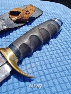 Vintage Italian Rhino Combat Bowie Hunting Knife GC CO Italy 370 with Sheath