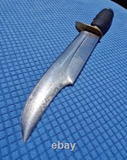 Vintage Italian Rhino Combat Bowie Hunting Knife GC CO Italy 370 with Sheath