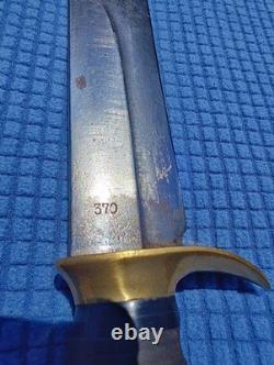 Vintage Italian Rhino Combat Bowie Hunting Knife GC CO Italy 370 with Sheath