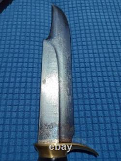 Vintage Italian Rhino Combat Bowie Hunting Knife GC CO Italy 370 with Sheath
