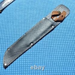 Vintage Italian Rhino Combat Bowie Hunting Knife GC CO Italy 370 with Sheath