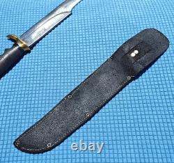 Vintage Italian Rhino Combat Bowie Hunting Knife GC CO Italy 370 with Sheath