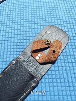Vintage Italian Rhino Combat Bowie Hunting Knife GC CO Italy 370 with Sheath
