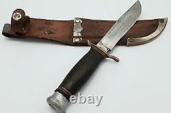 Vintage J. A. Hellberg Eskilstuna Hunting KNIFE with Sheath Wrapped Handle SWEDEN