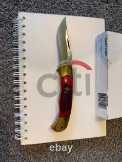 Vintage J A Henckels 4 Folding Lock Back Hunting Knife NOS Red Bone Rare