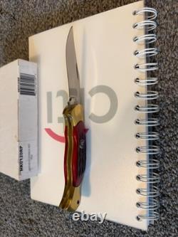 Vintage J A Henckels 4 Folding Lock Back Hunting Knife NOS Red Bone Rare