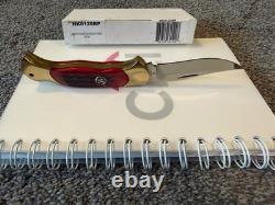 Vintage J A Henckels 4 Folding Lock Back Hunting Knife NOS Red Bone Rare Vintage J A Henckels 4 Folding Lock Back Hunting Knife NOS Red Bone Rare