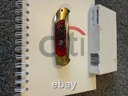 Vintage J A Henckels 4 Folding Lock Back Hunting Knife NOS Red Bone Rare