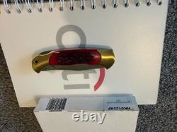 Vintage J A Henckels 4 Folding Lock Back Hunting Knife NOS Red Bone Rare