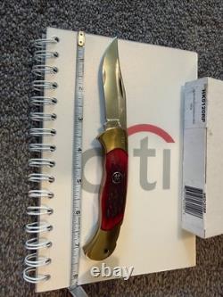 Vintage J A Henckels 4 Folding Lock Back Hunting Knife NOS Red Bone Rare