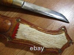 Vintage J. Marttiini Finland Hunting Knife with Decorative Sheath