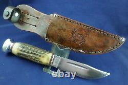 Vintage J. Rodgers & Sons Sheffield England Hunting Knife with Sheath