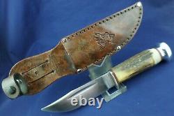 Vintage J. Rodgers & Sons Sheffield England Hunting Knife with Sheath