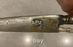Vintage JUCA ARGENTINA ALPACA SILVER Gaucho KNIFE & SHEATH Fixed Blade
