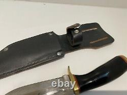 Vintage Japan Japanese Hibben Design Skinner Bowie Hunting Knife withSheath Nice