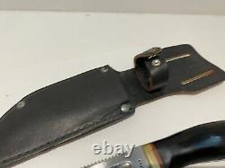 Vintage Japan Japanese Hibben Design Skinner Bowie Hunting Knife withSheath Nice