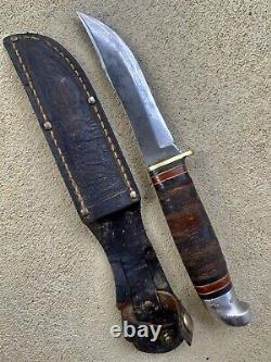 Vintage Jean Case Cut Co Fixed Blade Bowie Hunter Knife