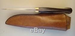 Vintage Jimmy Lile Hunter Knife, Etched 3 3/4 Blade 4 3/4 Handle. Used