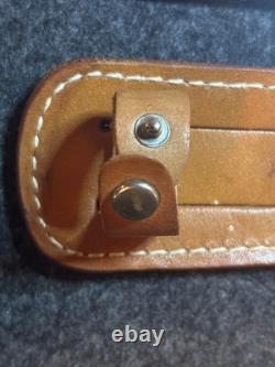 Vintage KA-BAR 1207 USA 6 Stacked Leather Hunting Knife & Original Sheath MINT