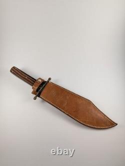 Vintage KA-BAR 1210 Bowie Knife Leather Sheath Hunting Knife USA Hunter