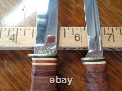 Vintage KABAR Twin Set HUNTING KNIFE COMBO SET BIRD and TROUT