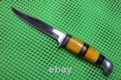 Vintage KINFOLKS Fixed Blade Y330 Butterscotch Bakelite Handle Hunting Knife