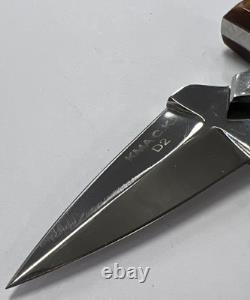 Vintage KMA C. K. D2 Fixed Blade Knife With Custom Leather Sheath