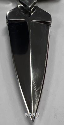 Vintage KMA C. K. D2 Fixed Blade Knife With Custom Leather Sheath