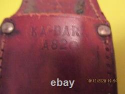 Vintage Ka-bar Fixed Blade Knife Union Cutlery Co. Olean, N. Y. With Sheath G. C