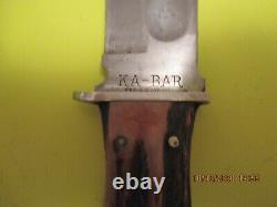 Vintage Ka-bar Fixed Blade Knife Union Cutlery Co. Olean, N. Y. With Sheath G. C