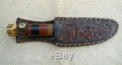 Vintage Ka-bar Union Cutlery C0. Hunting Knife & Ka-bar Custom Leather Sheath