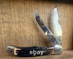 Vintage Kabar 1184 Folding Hunter Rare Serrated Skinner USA Knife