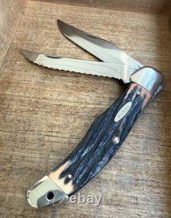 Vintage Kabar 1184 Folding Hunter Rare Serrated Skinner USA Knife